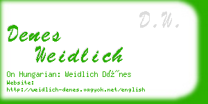 denes weidlich business card